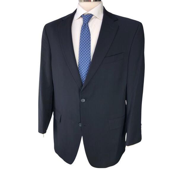 Hart Schaffner Marx HSM Men Size 42R Sport Coat Jacket Blazer Navy Blue USA Made